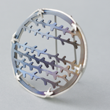 2015 Wild Heather Brooch: Anodized Titanium and Silver